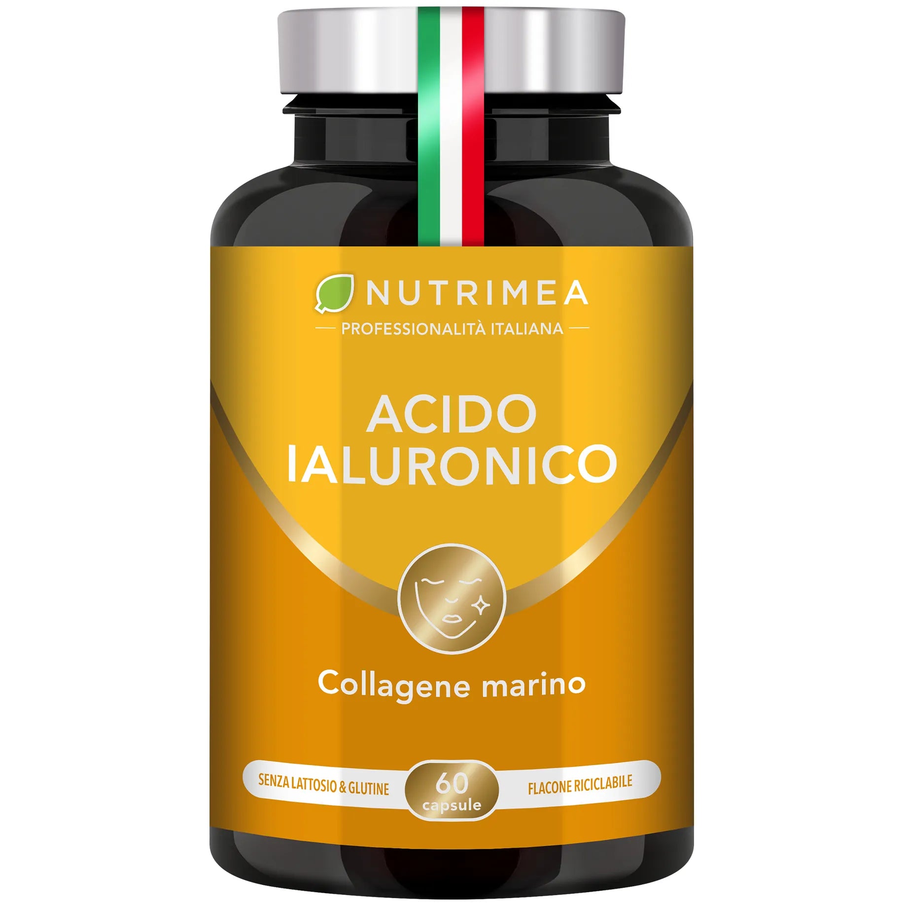 Fondo bianco del portapillole di Acido ialuronico