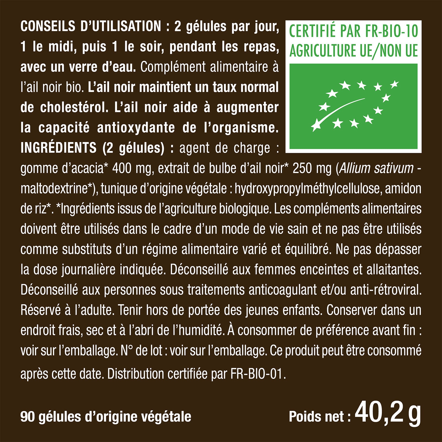 Bienfaits et contre indications pour Ail Noir BIO fermenté