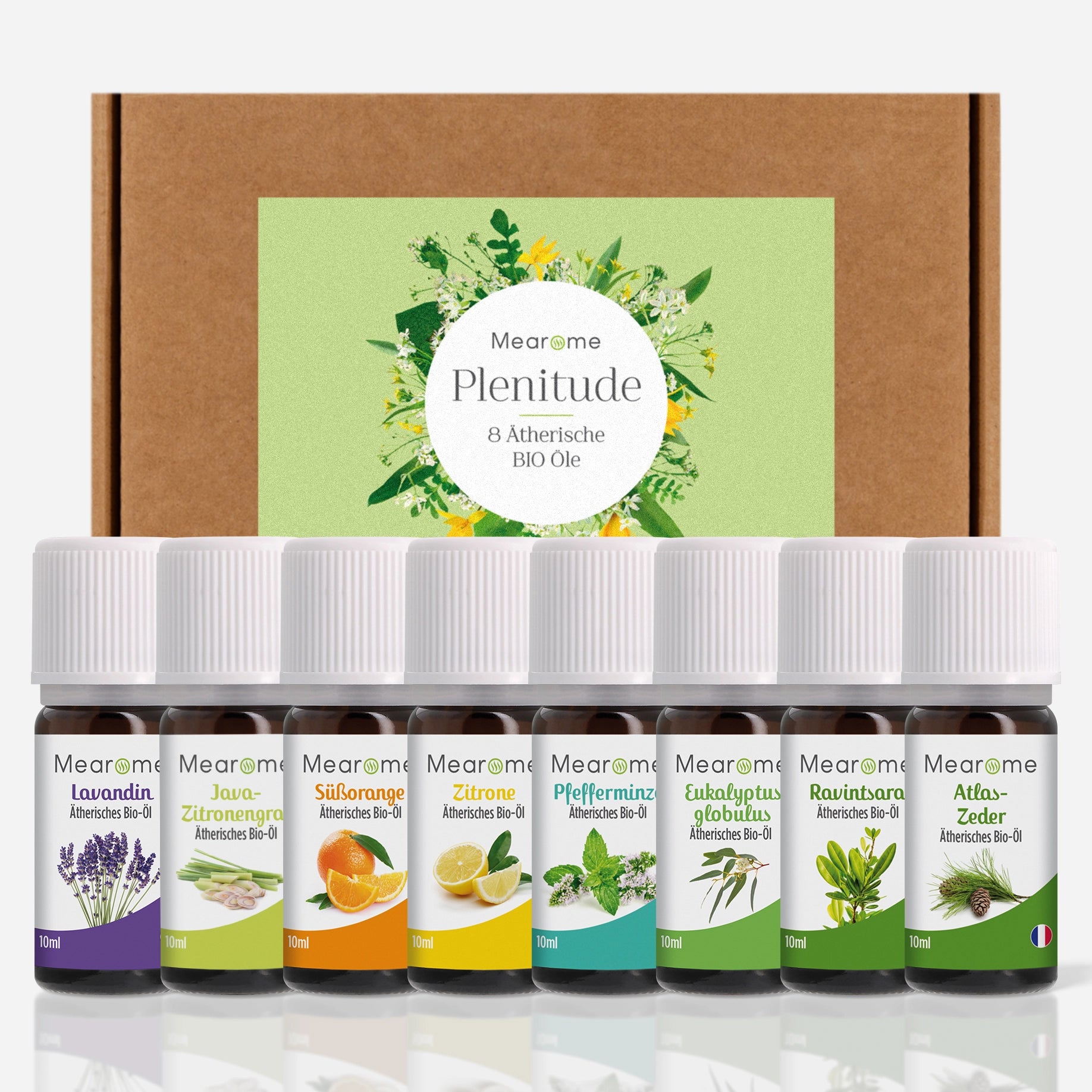 Aromatherapie Geschenk-Set - 8 Ätherische Öle 100% BIO