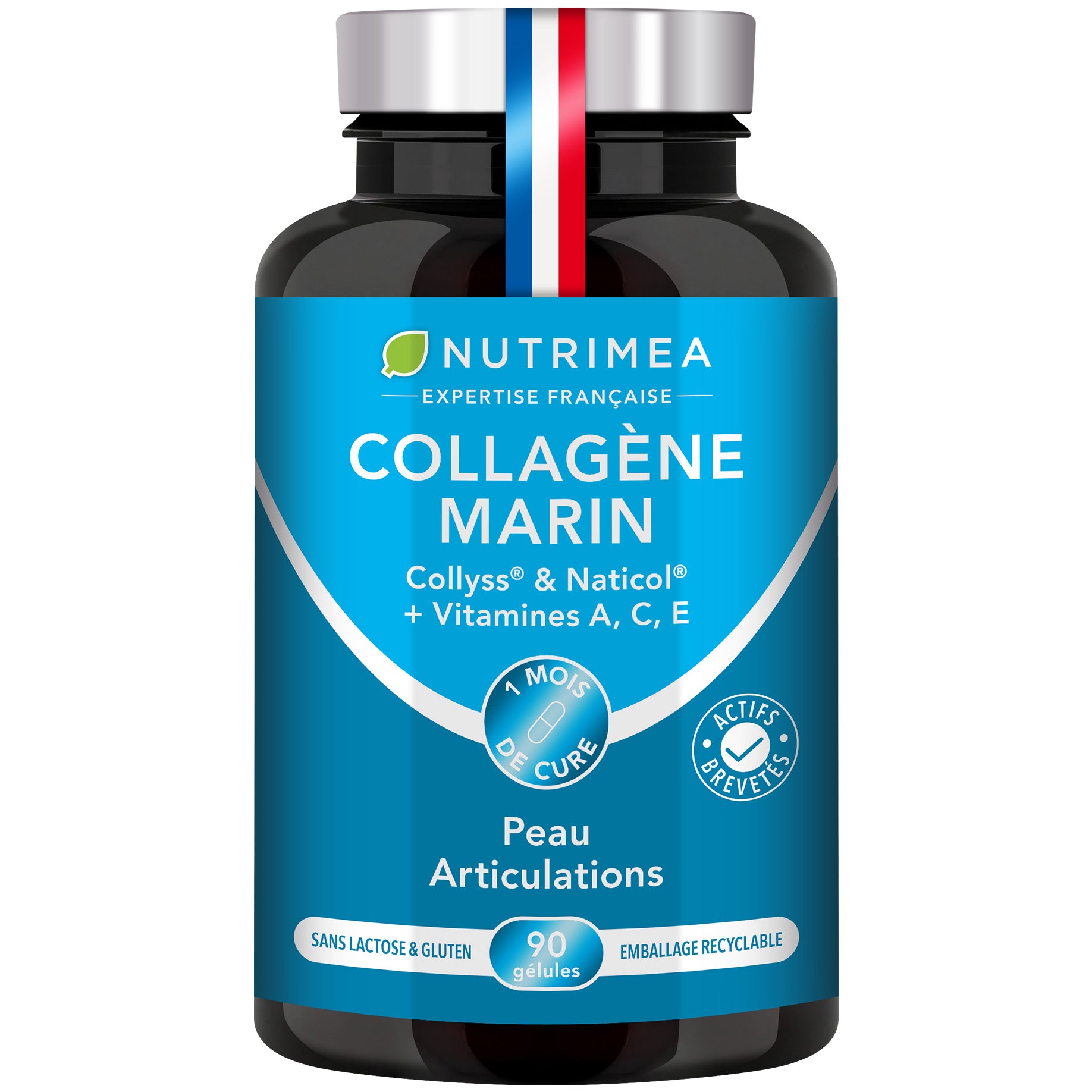 Fond blanc du pilulier de Collagène