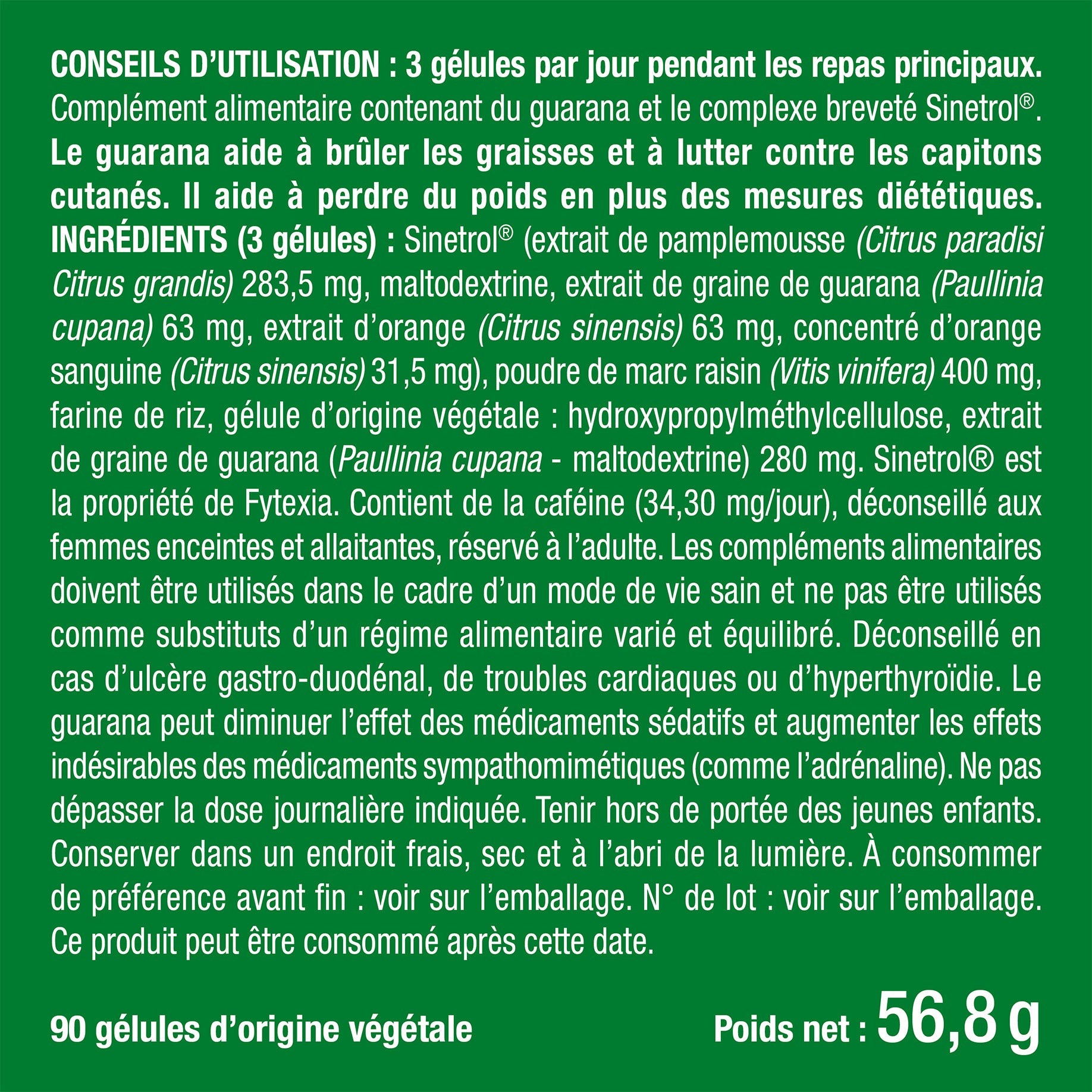 Bienfaits et contre indications pour Complexe anti-cellulite