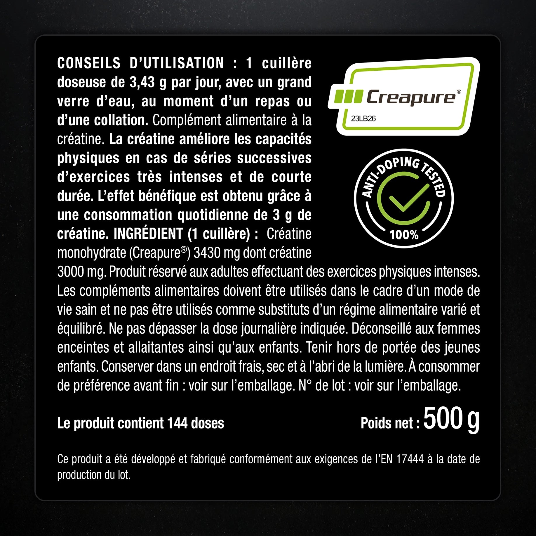 Créatine Monohydrate Creapure® en Poudre