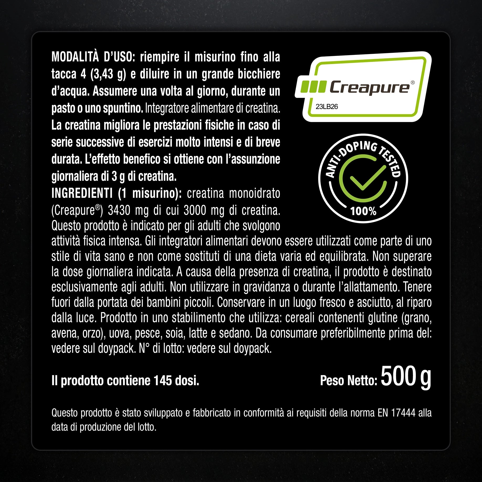 Creatina Monoidrato Creapure® in Polvere