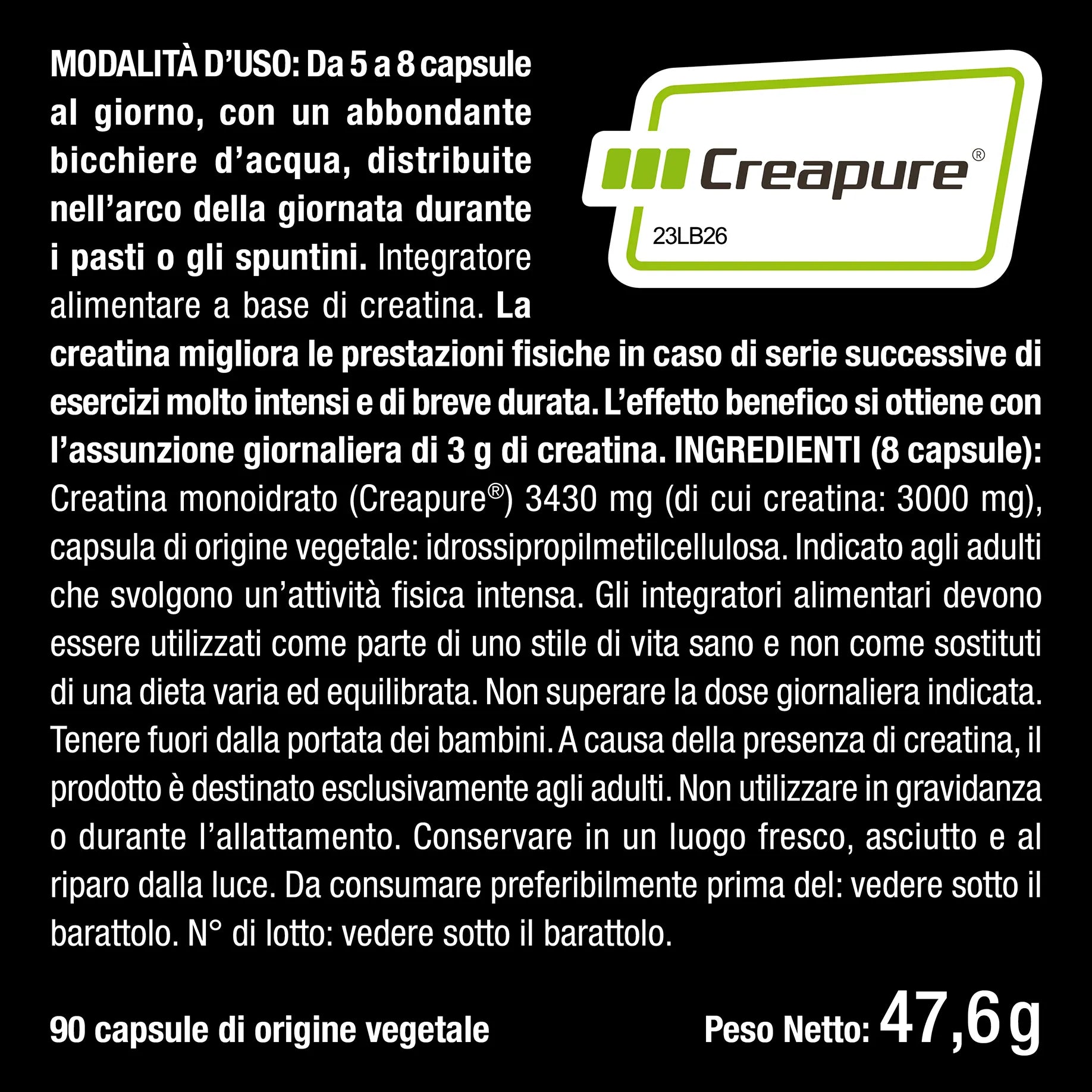 Benefici e controindicazioni dei creatina monoidrato