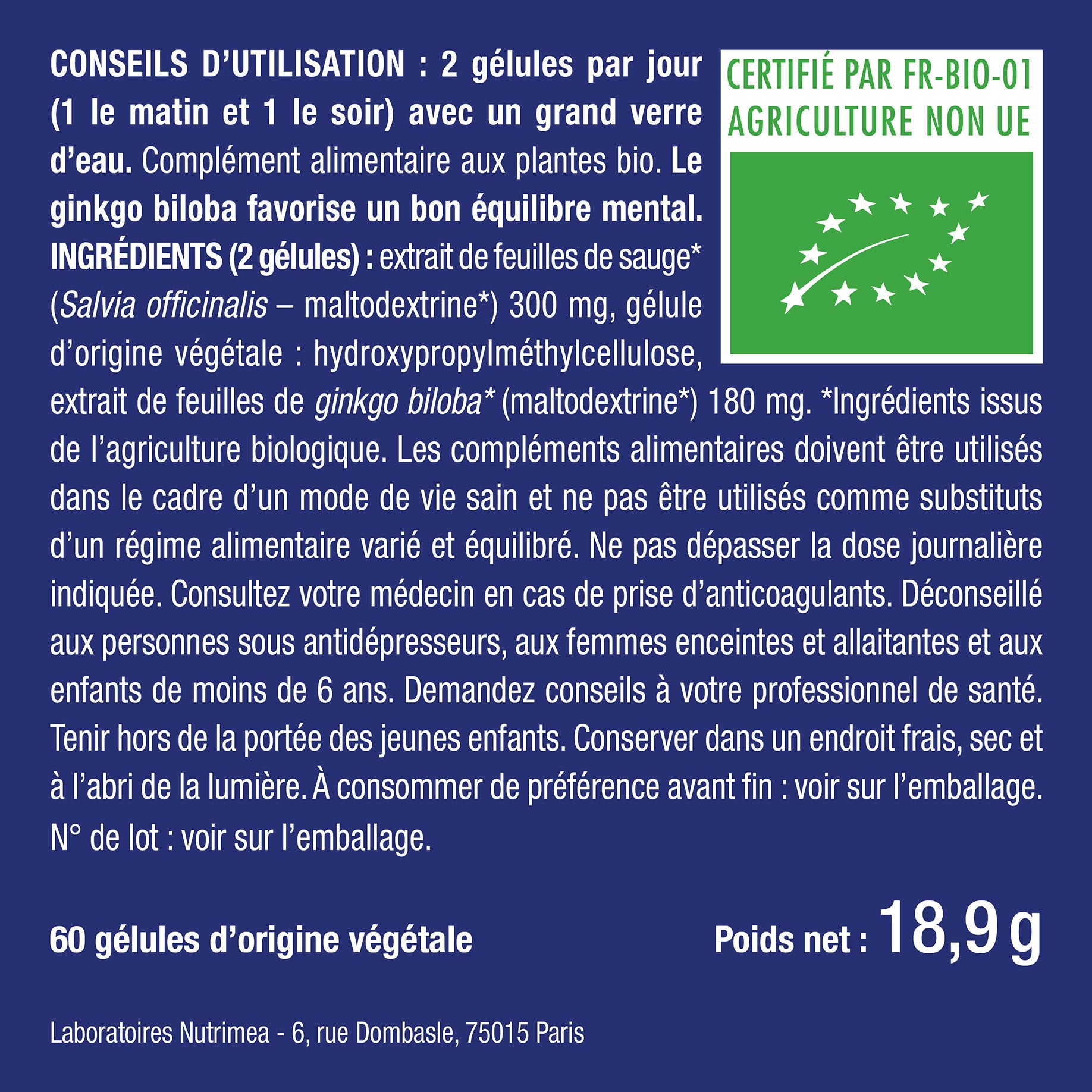 Bienfaits et contre indications pour Ginkgo Biloba Bio