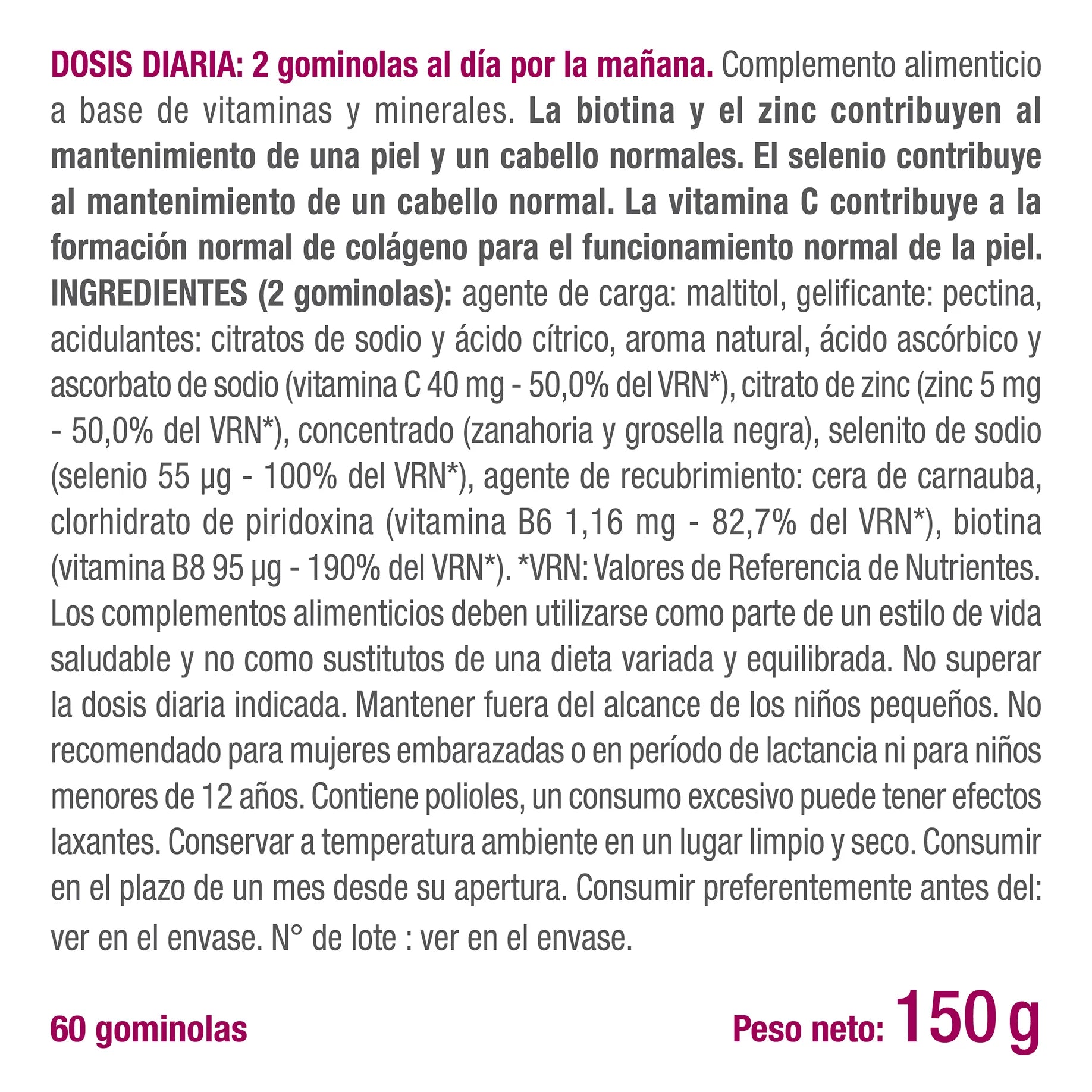 Gominolas Pelo y Uñas