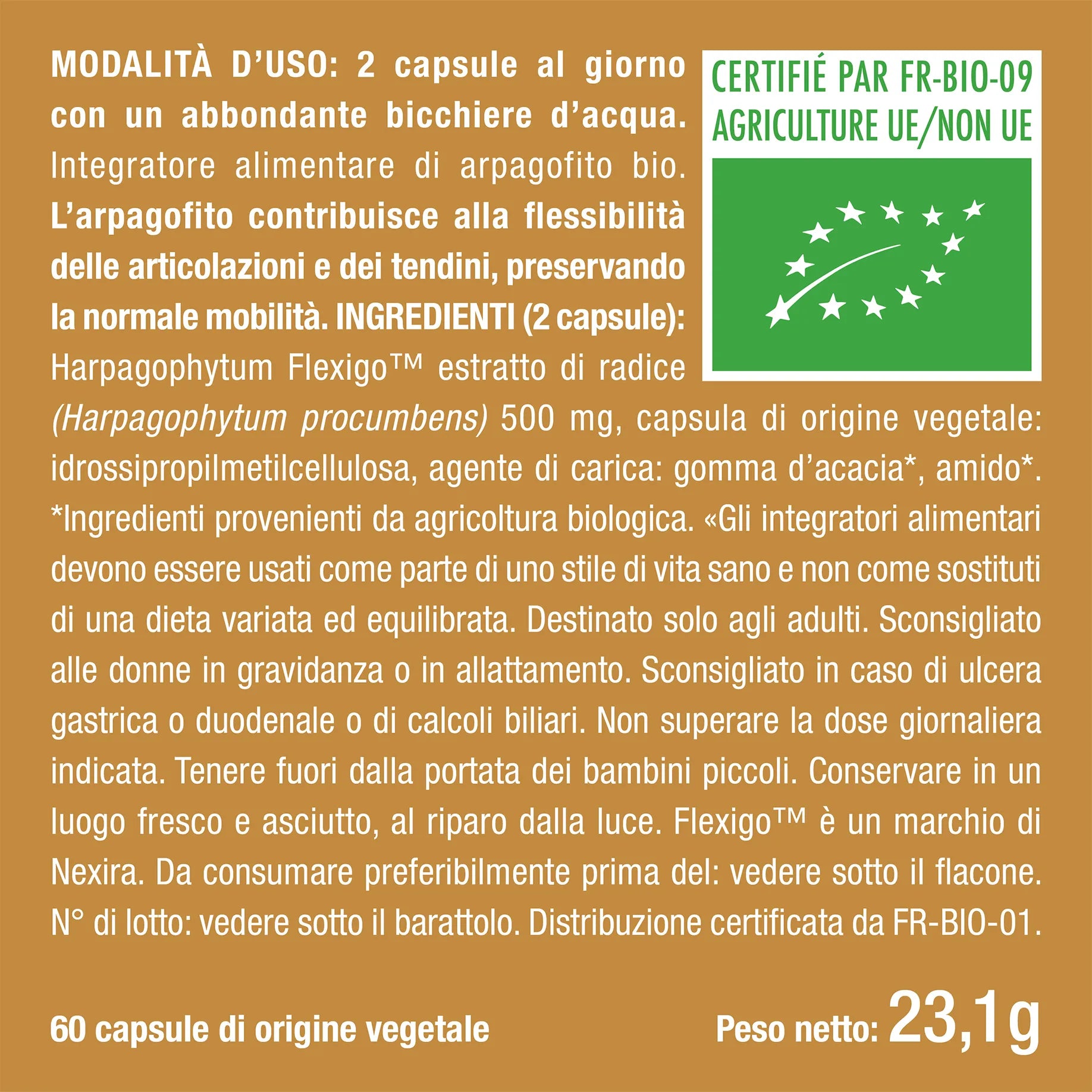 Benefici e controindicazioni dei Arpagofito Biologico