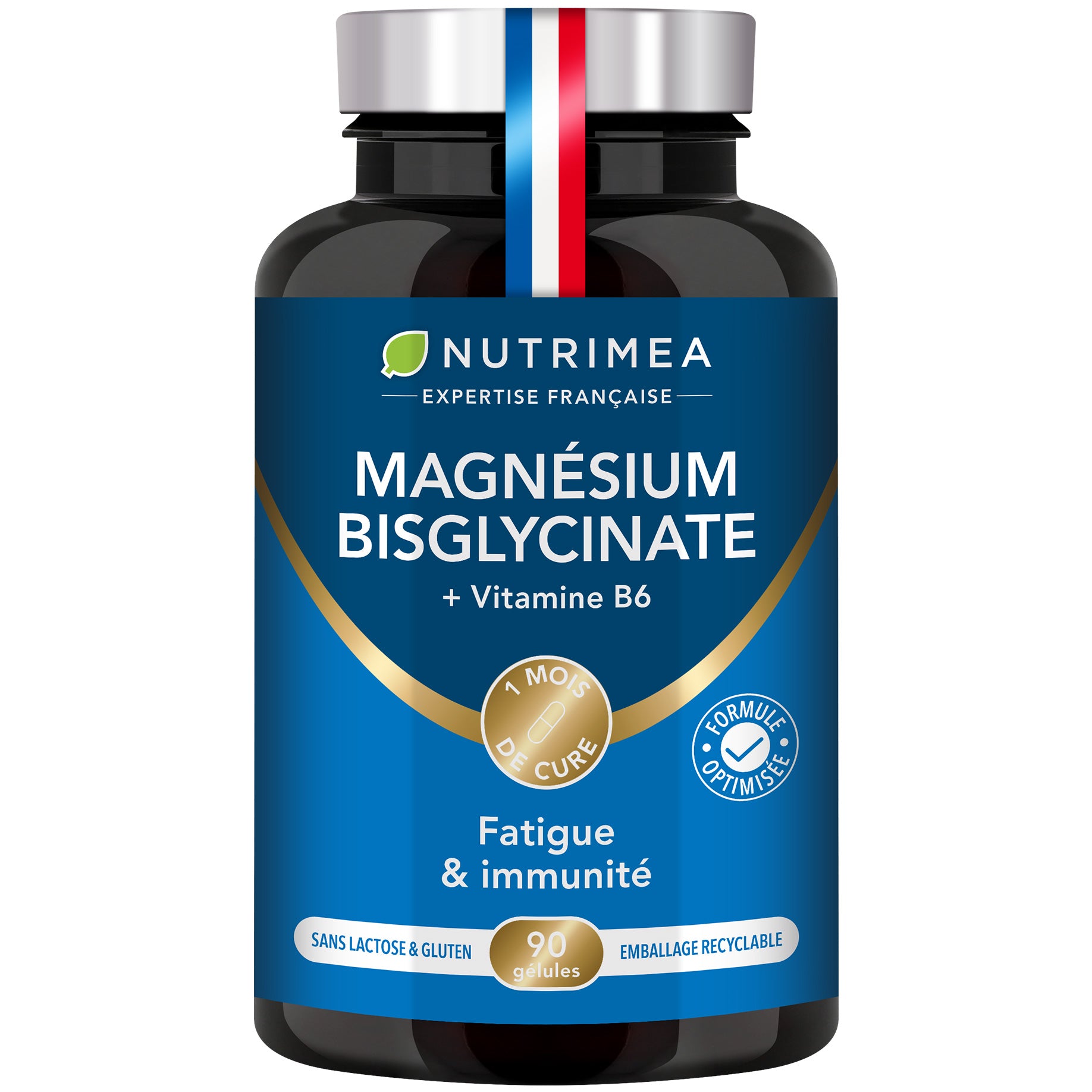 Fond blanc du pilulier de Magnésium Bisglycinate