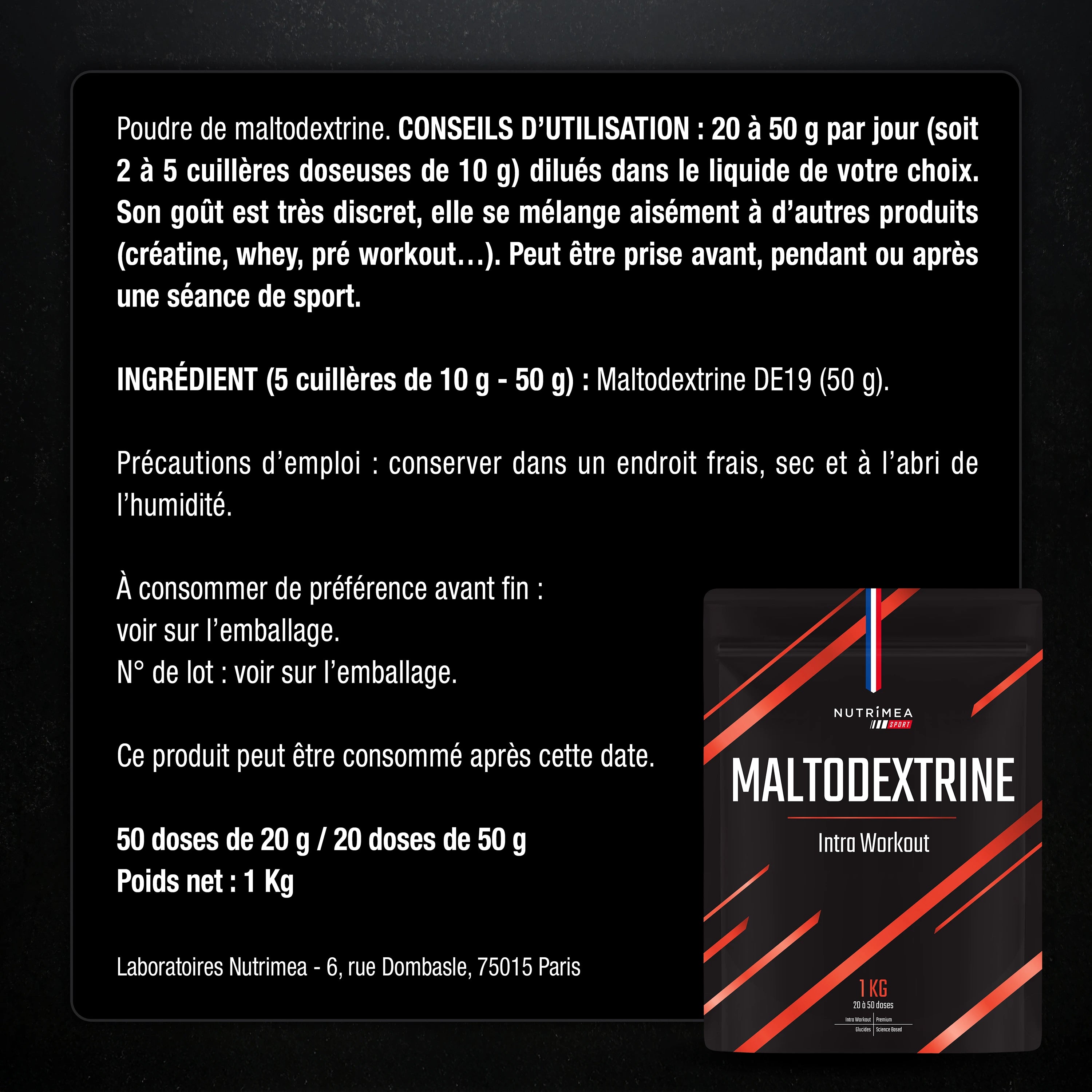 Description et contre indications pour Maltodextrine