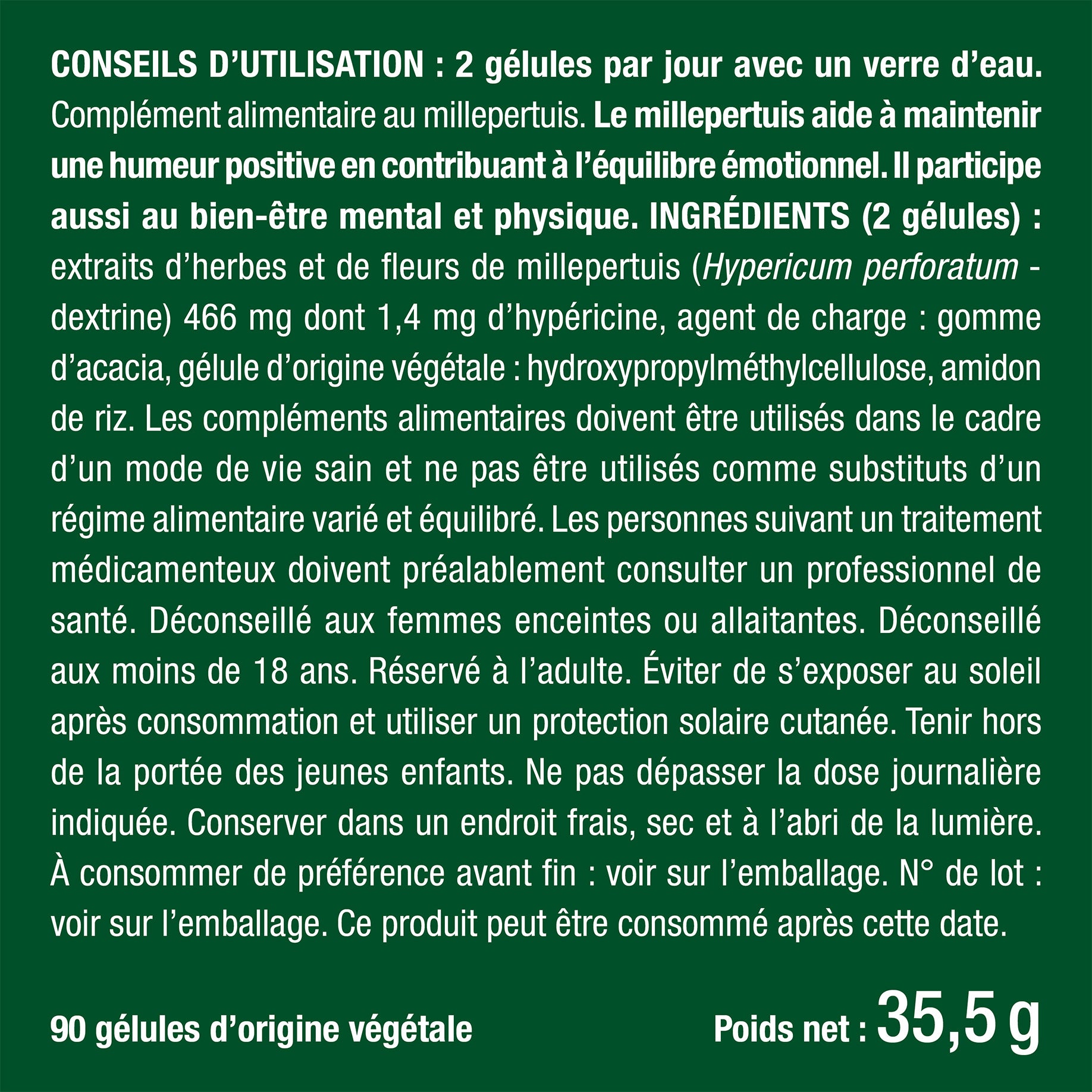 Bienfaits et contre indications pour Millepertuis
