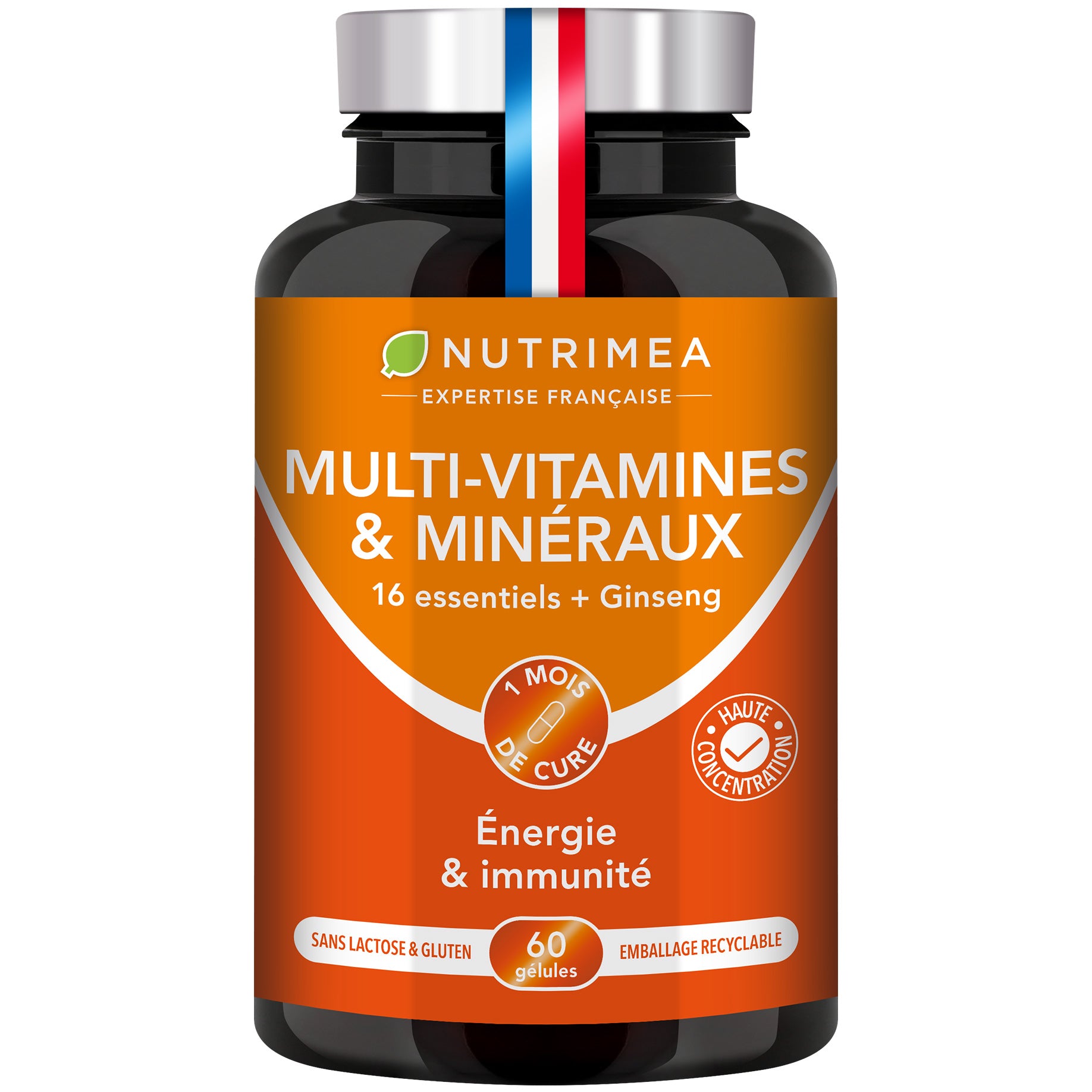 Fond blanc du pilulier de Multivitamines et Minéraux