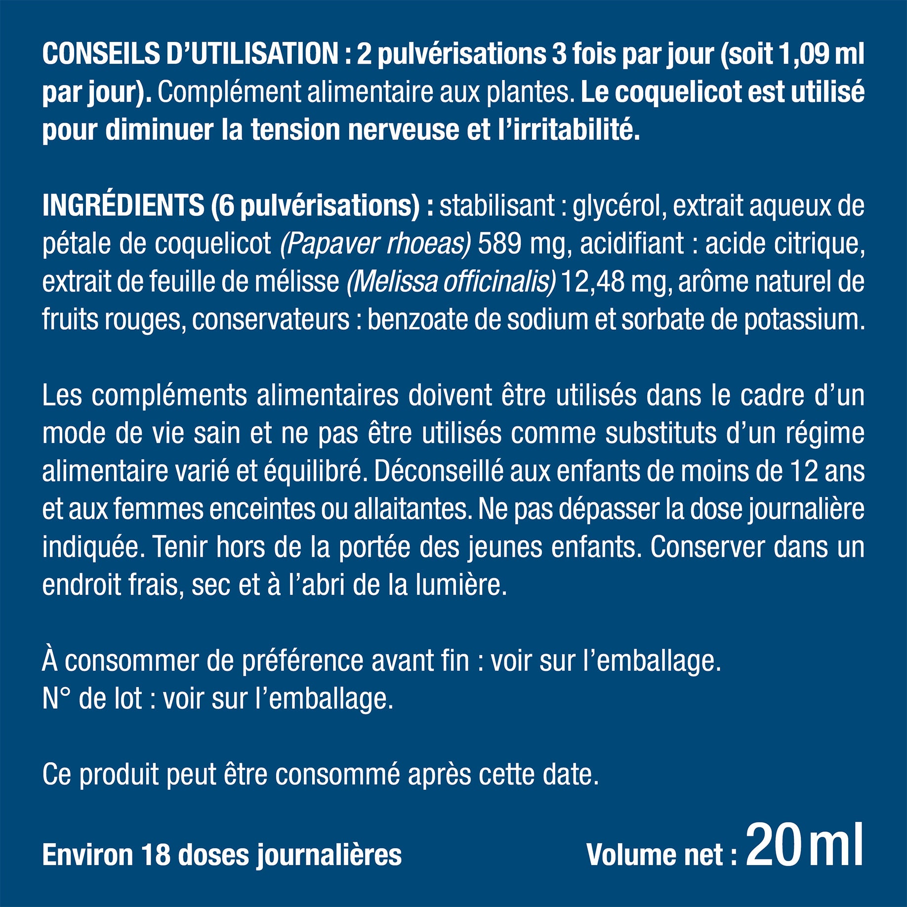 Bienfaits et contre indications pour Spray anti-stress
