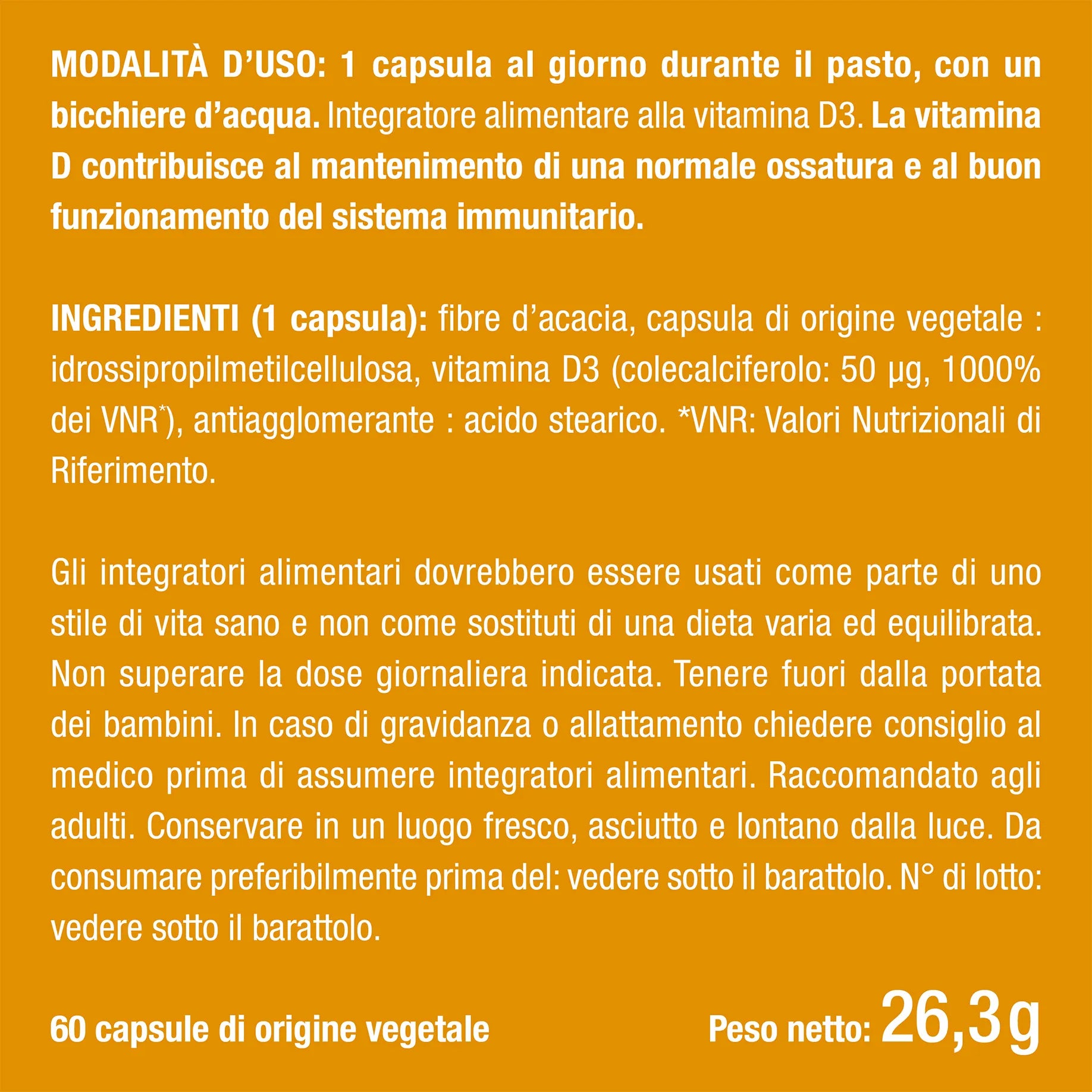 Benefici e controindicazioni dei Vitamina D3