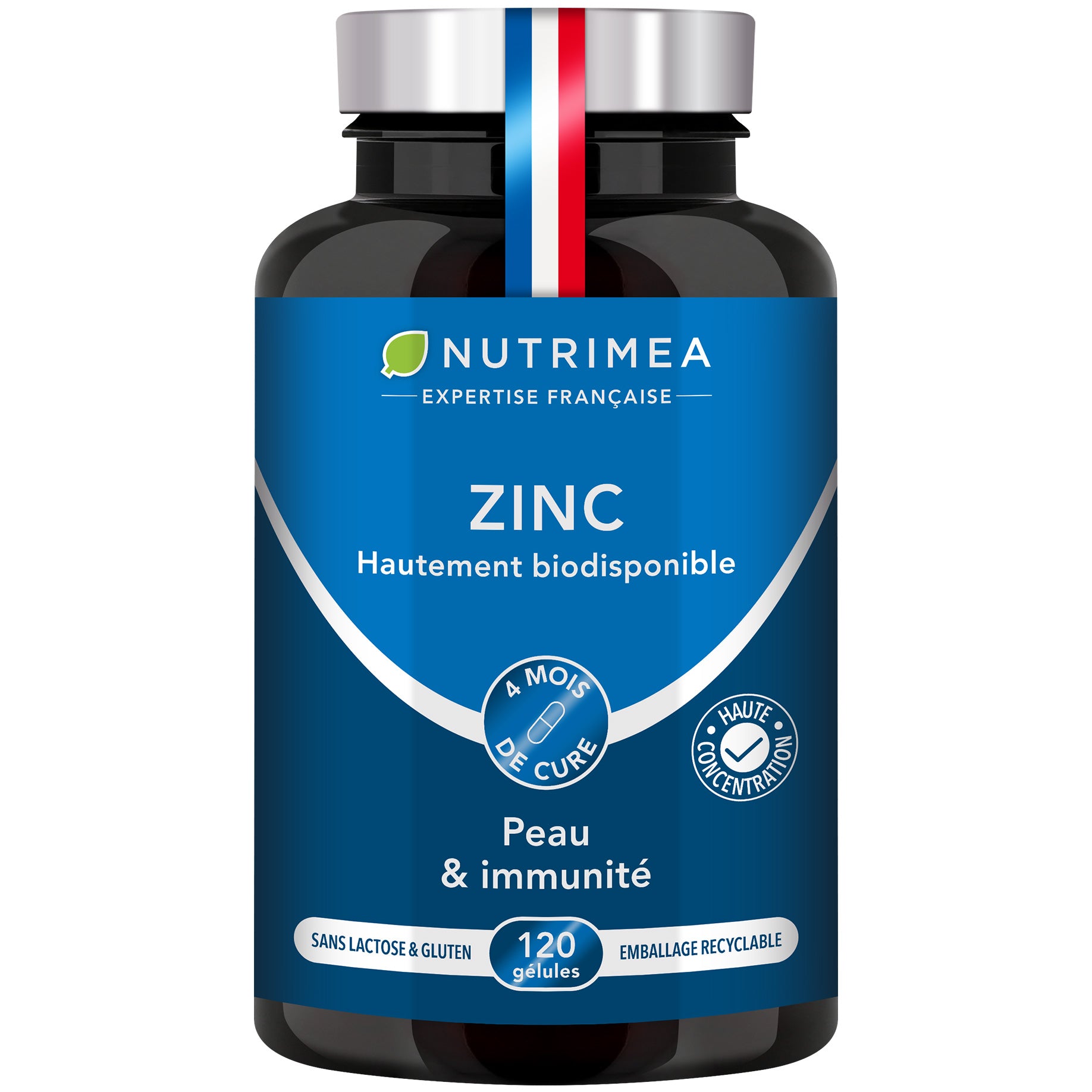 Fond blanc du pilulier de Citrate de Zinc