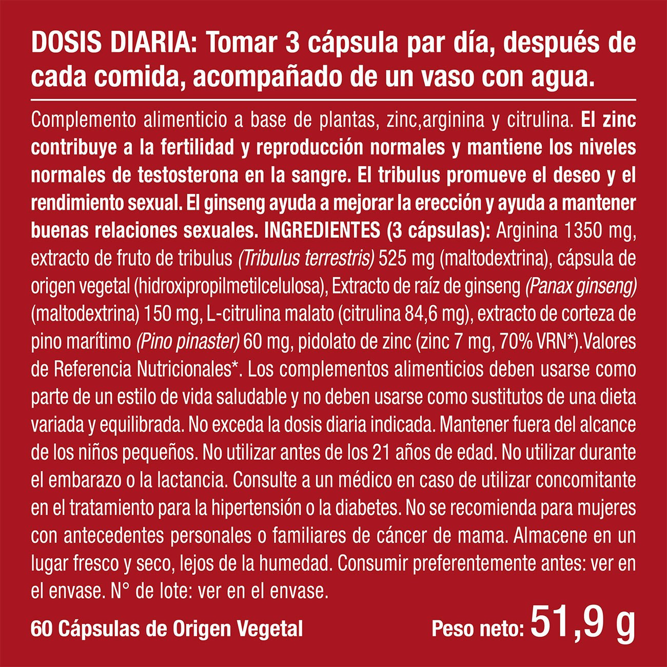 Imagen del envase del suplemento Prorextor Imagen del envase del suplemento Prorextor