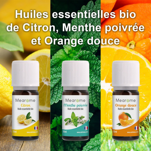 Image de l'huile essentielle à base de Aromathérapie - Coffret Aura Initiation Mearome - 3 Huiles Essentielles BIO AB