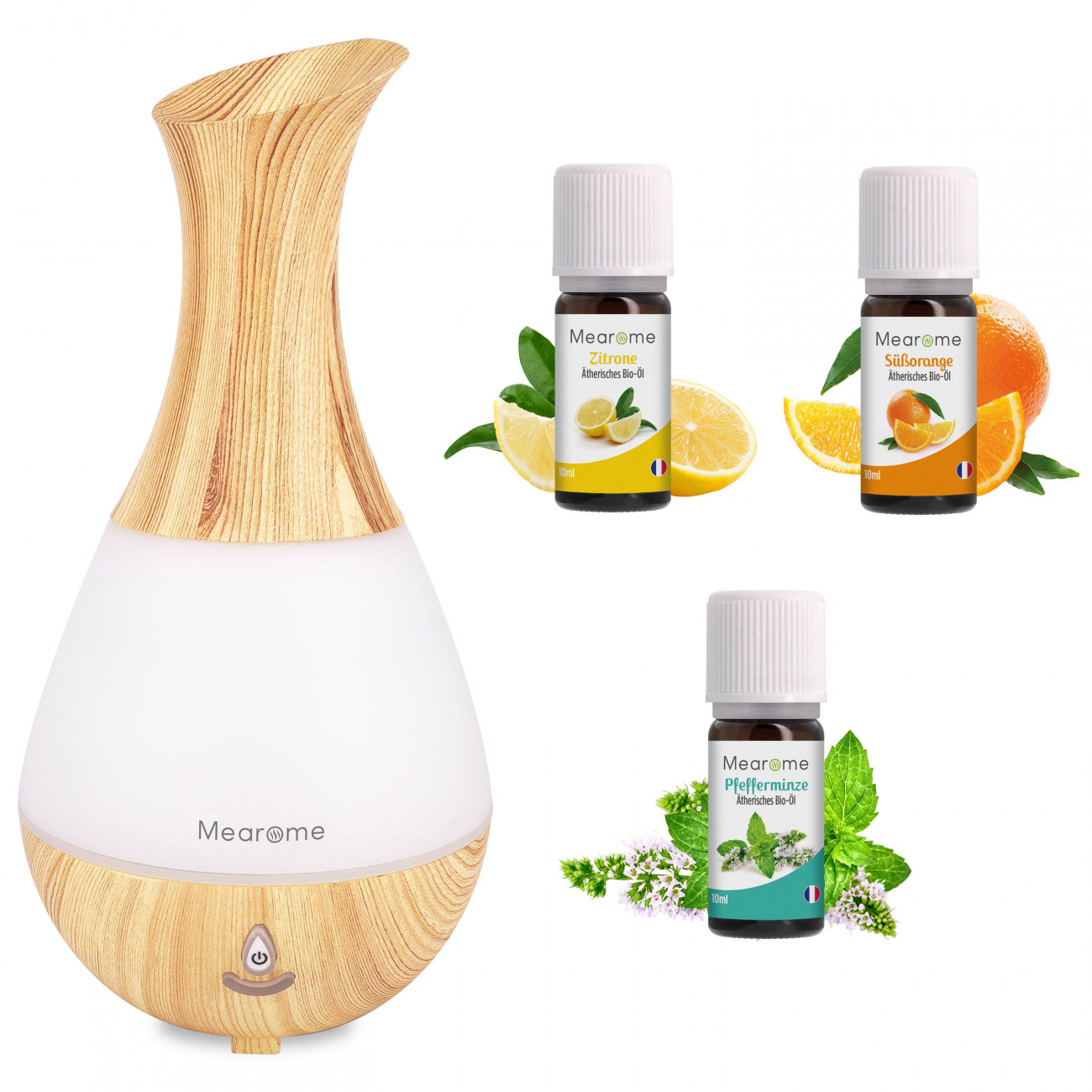 Aromatherapie Set Initiation - Diffuser & 3 Ätherische Öle 100% BIO