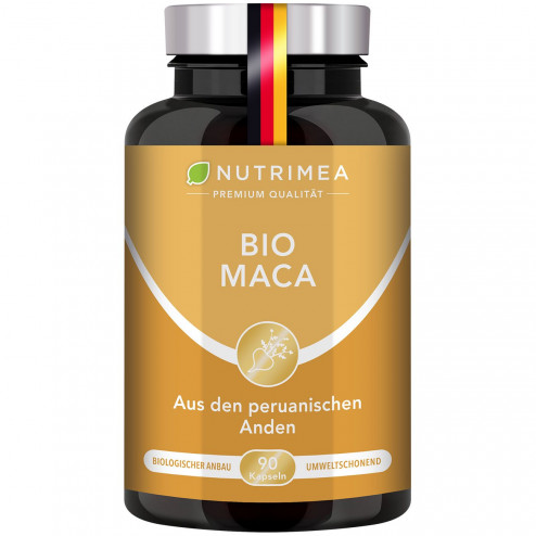 Weißer Hintergrund der Pillenbox von Maca Bio