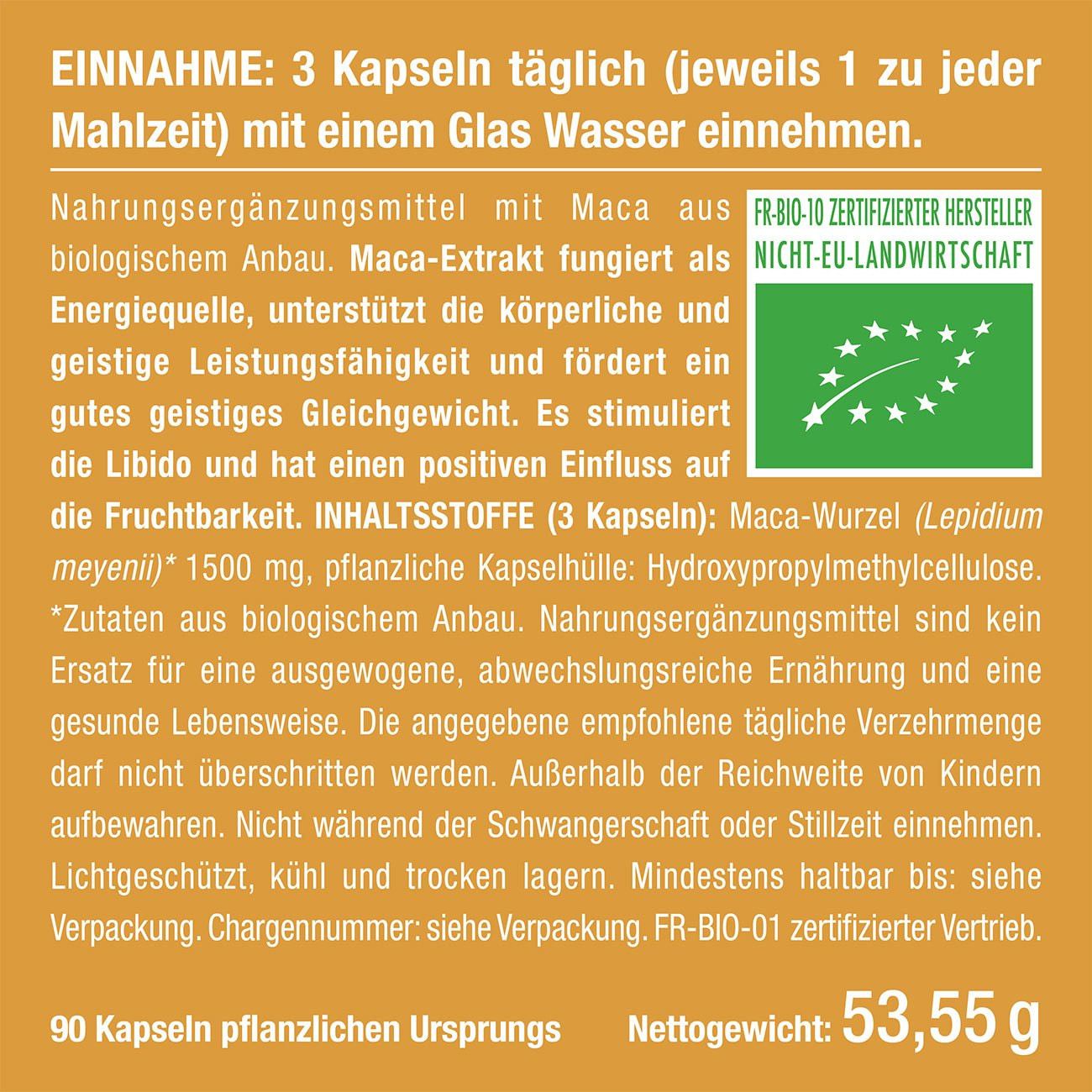 Abbildung der Pillendose des Supplements Maca Bio Abbildung der Pillendose des Supplements Maca Bio