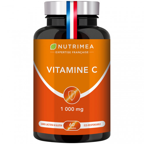 Fond blanc du pilulier de Vitamine C 1000 mg