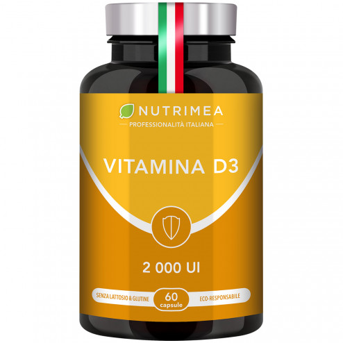 Sfondo bianco del portapillole Vitamina D3 - 2000 UI