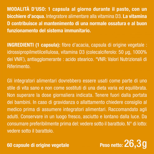 Benefici e controindicazioni di Vitamina D3 - 2000 UI