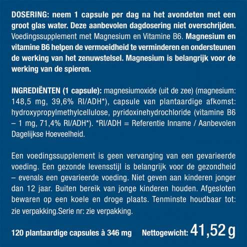 Witte achtergrond van het pillendoosje Zeemagnesium