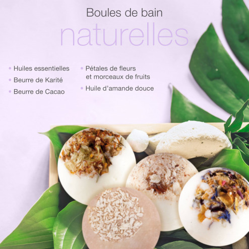 Image en situation de l'huile essentielle Coffret Relaxant - Soin - Boules de bain