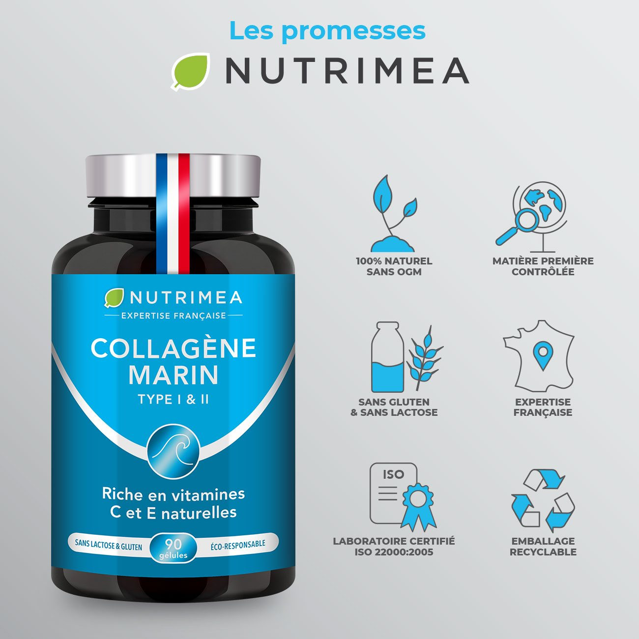 Peptide de Collagène Marin - Type 1 et 2 - Complément Alimentaire