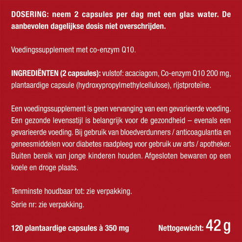 Cilia Motel Omleiden Co-enzym Q10 - Coq10 - voedingssupplement