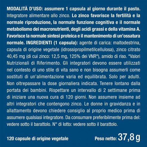 Benefici e controindicazioni di Zinco Citrato