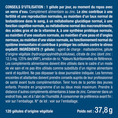 Bienfaits et contre indications pour Citrate de Zinc