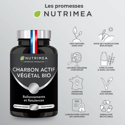 Gélules de Charbon végétal actif bio