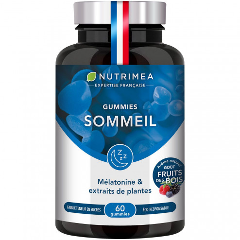 Fond blanc du pilulier de Gummies sommeil