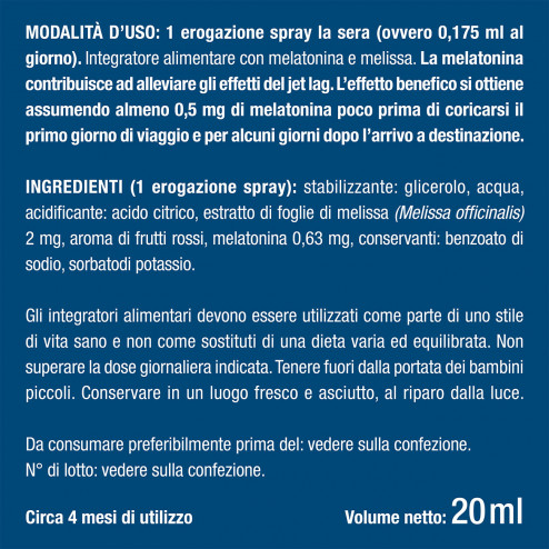 Benefici e controindicazioni di Spray Melatonina