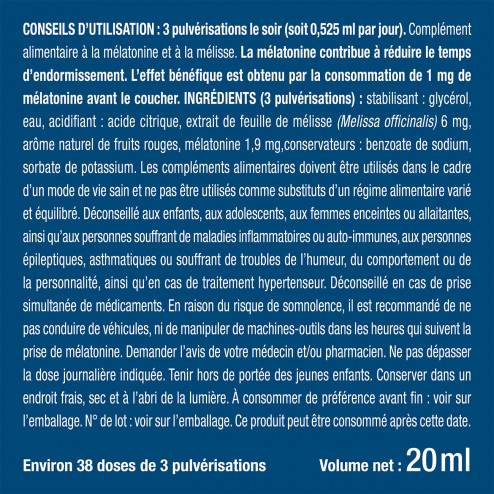 Bienfaits et contre indications pour Spray sommeil