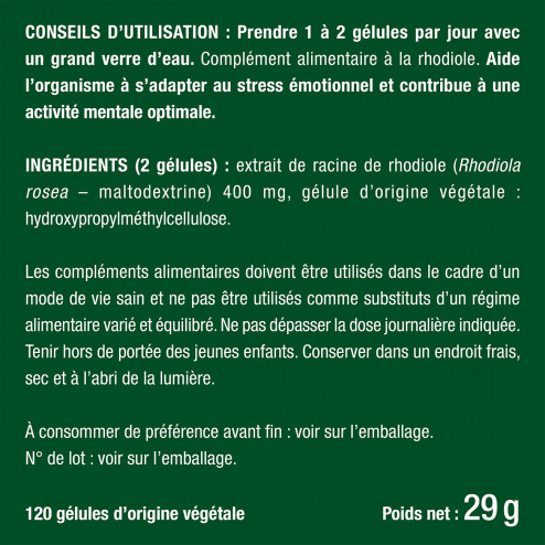 Bienfaits et contre indications pour Rhodiola