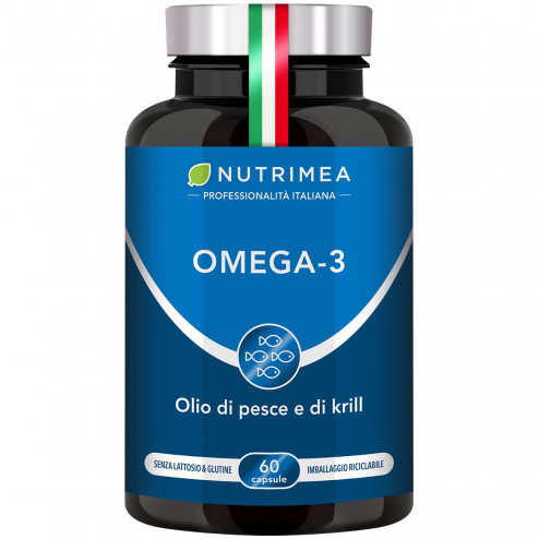 Sfondo bianco del portapillole Omega 3 - Nuova formulazione
