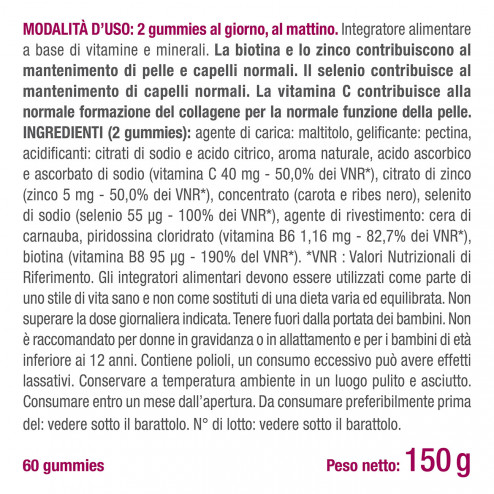 Benefici e controindicazioni di Gummies Capelli e Pelle