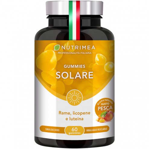 Sfondo bianco del portapillole Gummies Solare