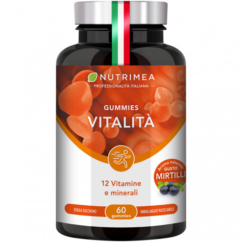 Sfondo bianco del portapillole Gummies Vitalità