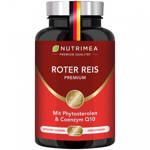 Packshot des Nahrungsergänzungsmittels Rote Reishefe Premium von Nutrimea