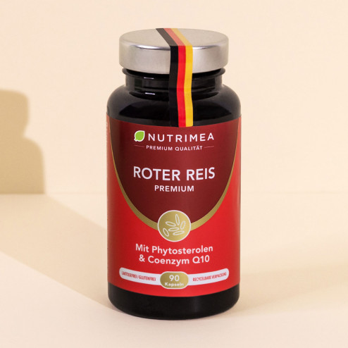 Packshot 2 des Nahrungsergänzungsmittels Rote Reishefe Premium von Nutrimea