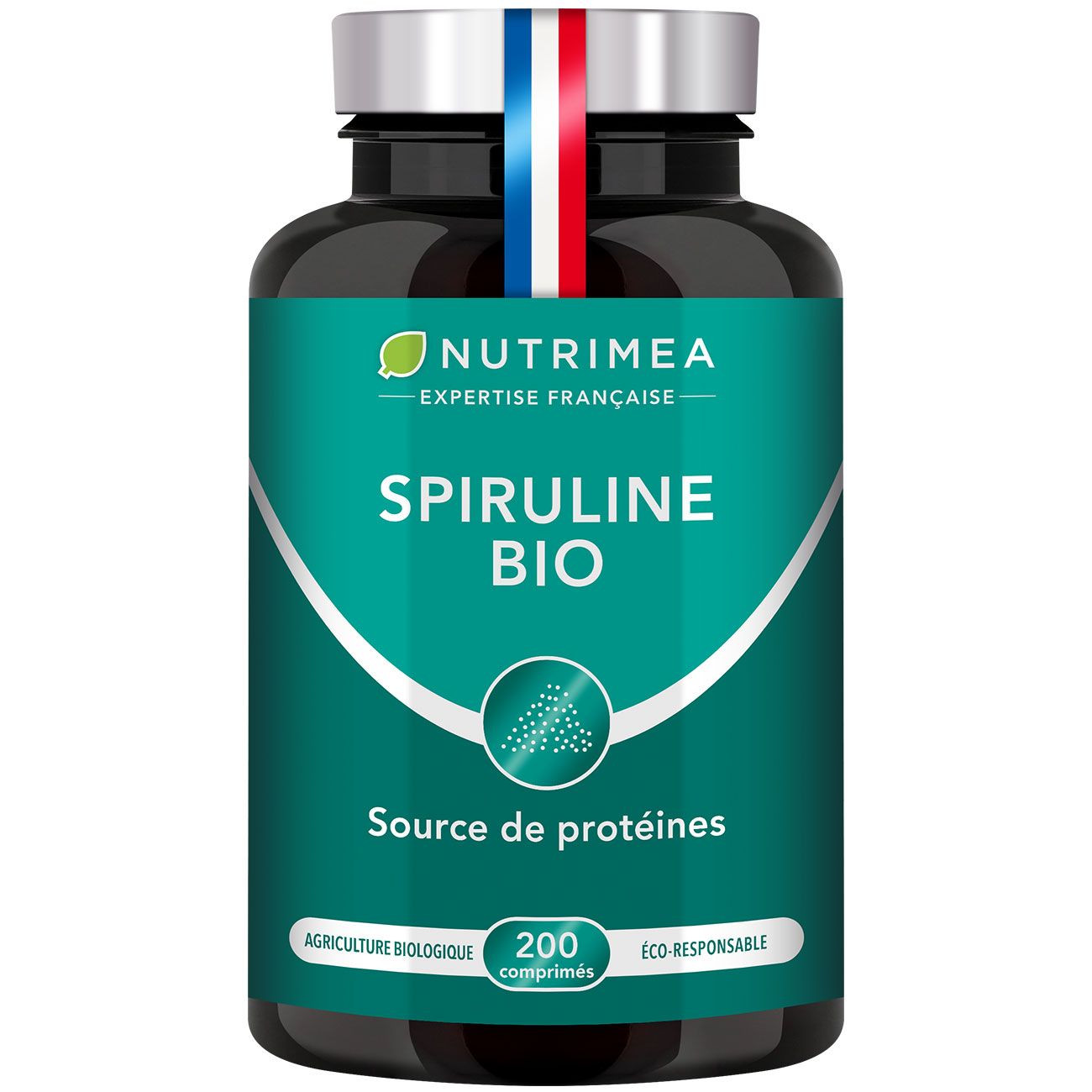 Photo du packaging du complément Trio VEGAN - Spiruline, Vitamine B12 & Vitamine D