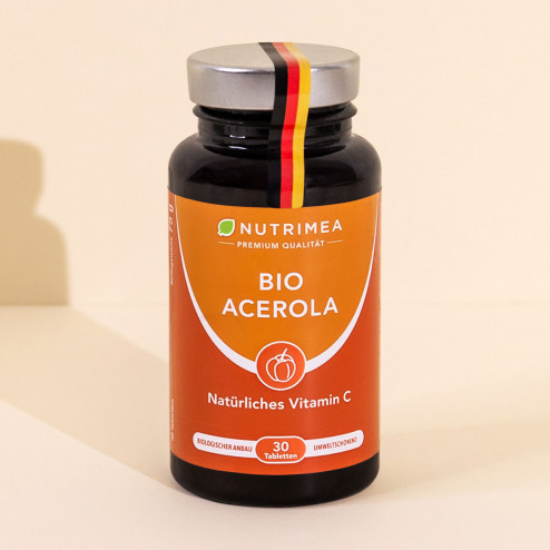 Packshot des Nahrungsergänzungsmittels Vitamine Acercola Bio von Nutrimea