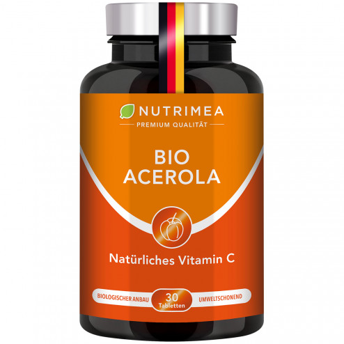 Packshot 1 des Nahrungsergänzungsmittels Acerola Bio von Nutrimea