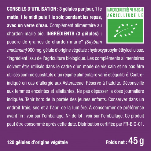 Bienfaits et contre indications pour Chardon Marie Bio