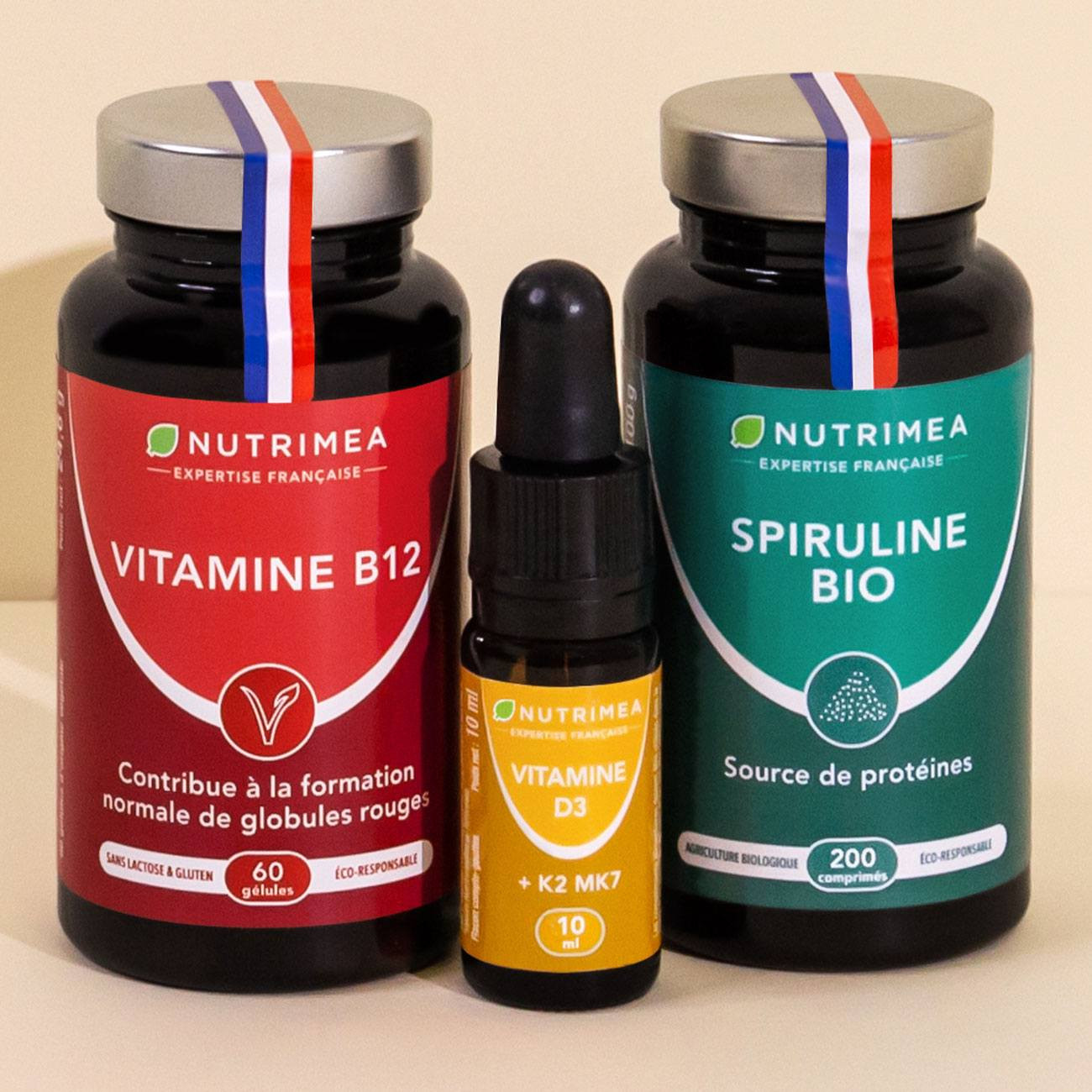 Acheter Trio VEGAN - Spiruline, Vitamine B12 & Vitamine D