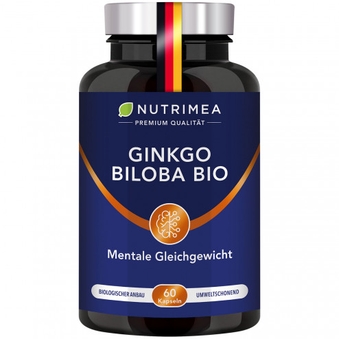 Packshot No1 des Nahrungsergänzungsmittels Gingko Bio von Nutrimea