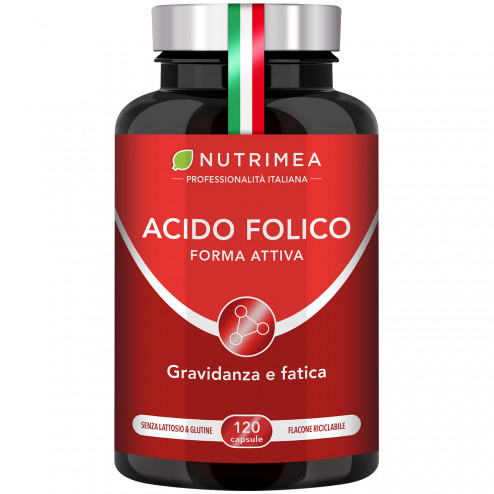 Integratore di acido folico, vitamina B9, in confezione da 120 capsule
